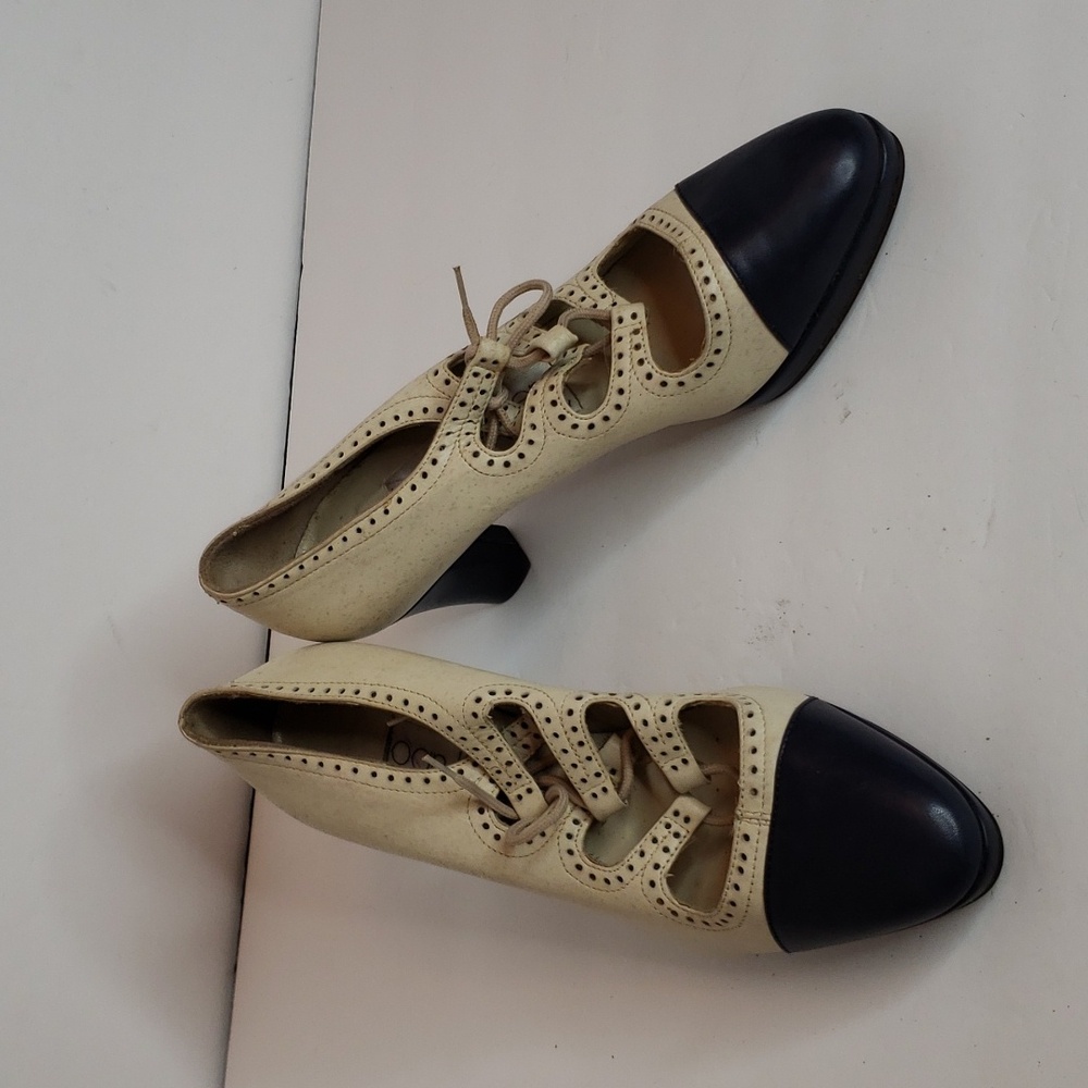 Joan Helpern Saddle Spectator Heels Vintage Size 5.5"